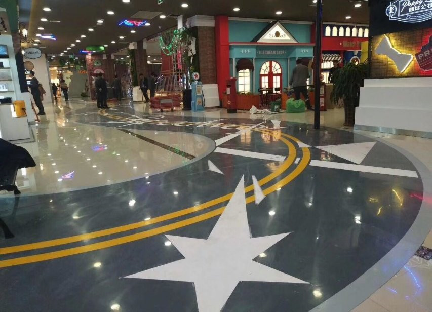 万达商场环氧自流平地坪 (5)