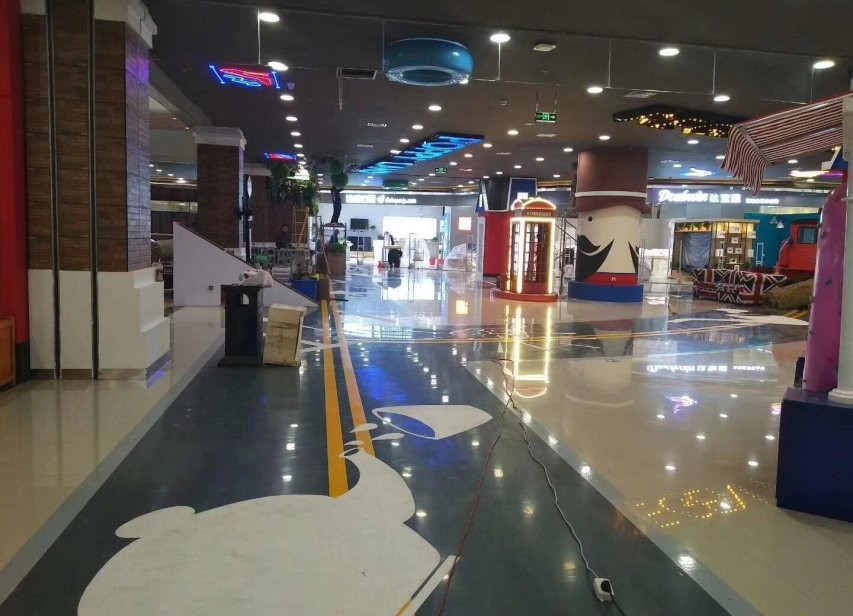 万达商场环氧自流平地坪 (2)