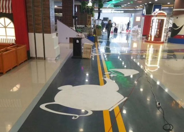 万达商场环氧自流平地坪 (7)